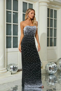 Beaded Strapless Bandage Elegant Evening Prom Dress