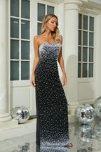 Beaded Strapless Bandage Elegant Evening Prom Dress