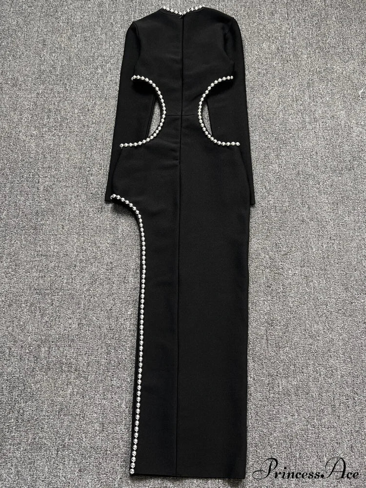 Beading Maxi Long Bodycon Bandage Dress