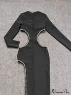 Beading Maxi Long Bodycon Bandage Dress