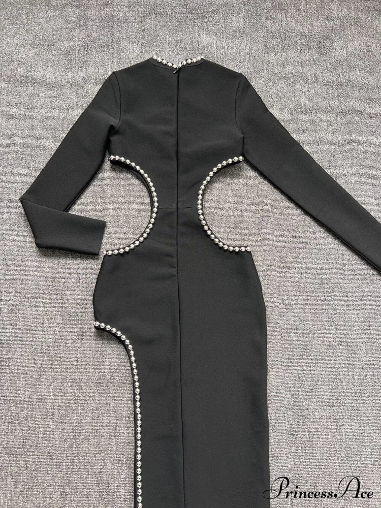 Beading Maxi Long Bodycon Bandage Dress