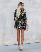 Beautiful Botanicals Rope Tie Ruffle Dress