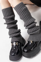 Vertical Stripe Chunky Slouch Split Hem Leg Warmers
