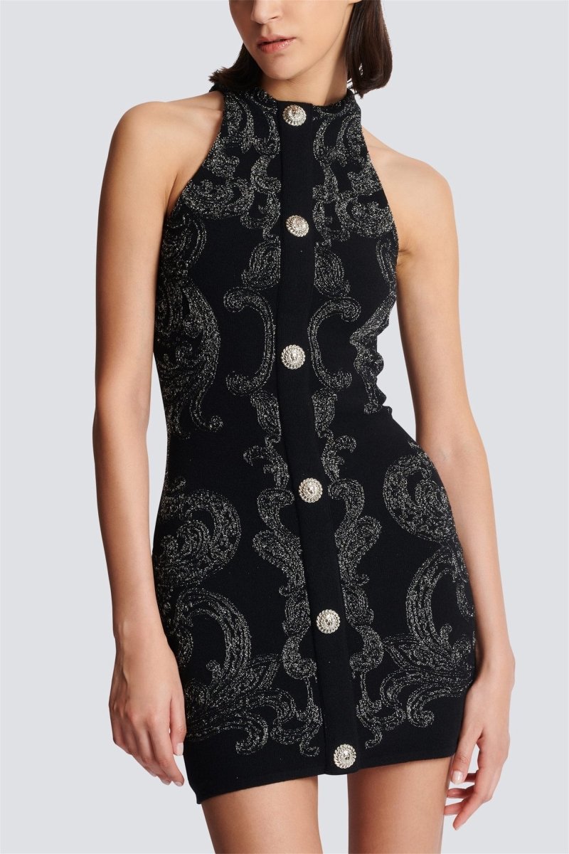Liliana Statement Mini Knit Dress with Print Boutique Collection
