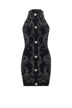 Zaida Premium Mini Knit Dress with Paisley Print Chic Silhouette Collection