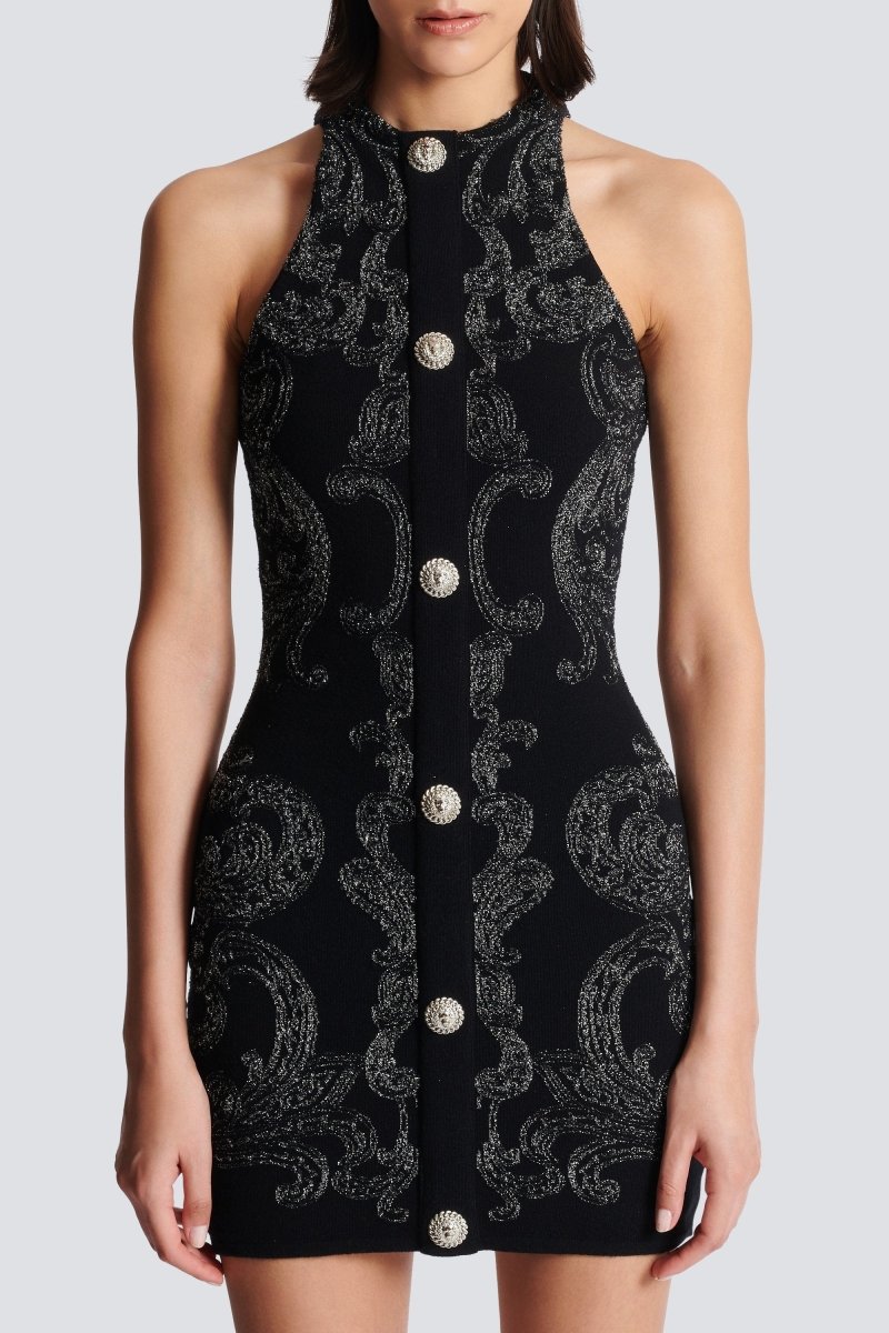 Liliana Statement Mini Knit Dress with Print Boutique Collection