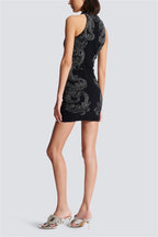 Brigitte Timeless Mini Knit Dress with Paisley Print Elevated Occasion Wear
