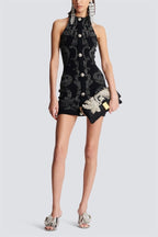 Liliana Statement Mini Knit Dress with Print Boutique Collection