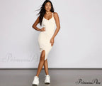 Better In Basics Charming Ribbed Knit Sweater Dress