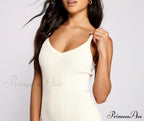 Better In Basics Charming Ribbed Knit Sweater Dress