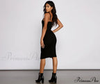 Better In Basics Charming Ribbed Knit Sweater Dress