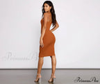 Better In Basics Charming Ribbed Knit Sweater Dress