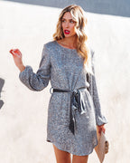 Better Than A Gift Sequin Tie Dress Metallic Silver FINAL