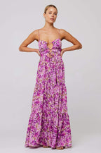 Verónica Premium Printed Maxi Strap Dress with Cut Outs Wardrobe Essential