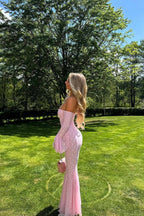 Sexy Flared Sleeve Mesh Lace Mermaid Party Dress