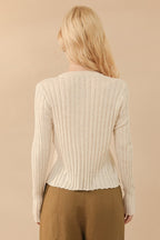 Slim Wool Crop Cardigan