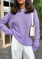 Chic Round Neck Loose Sweater