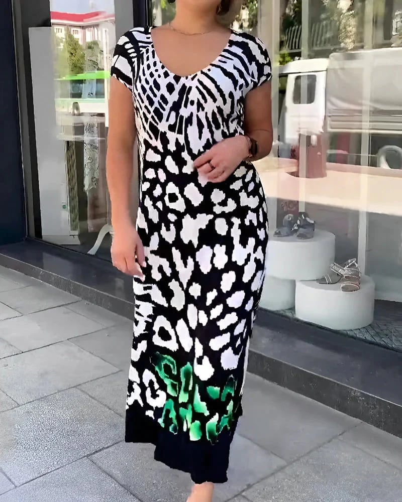 Casual Printed Short Sleeve Dresses