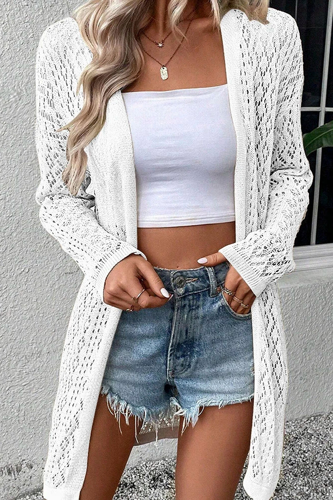 Hollow Knit VNeck Cardigan