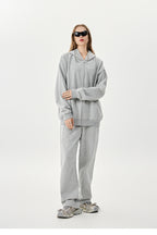 Grey Fleece Zip Up Hoodie