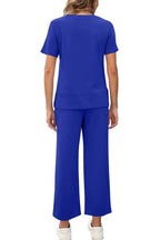 Women's Fashion Comfy Wide Leg 2 Piece Lounge Set