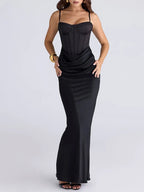 Bianca Corset Ruched Maxi Dress