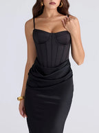 Bianca Corset Ruched Maxi Dress