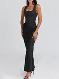 Bianca Ruched Backless Maxi Dress