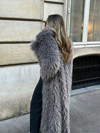 Big Lapel Long Fox Fur Coat