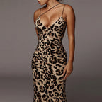 Leopard&Snake Print Strappy Bodycon Dress BLG1221