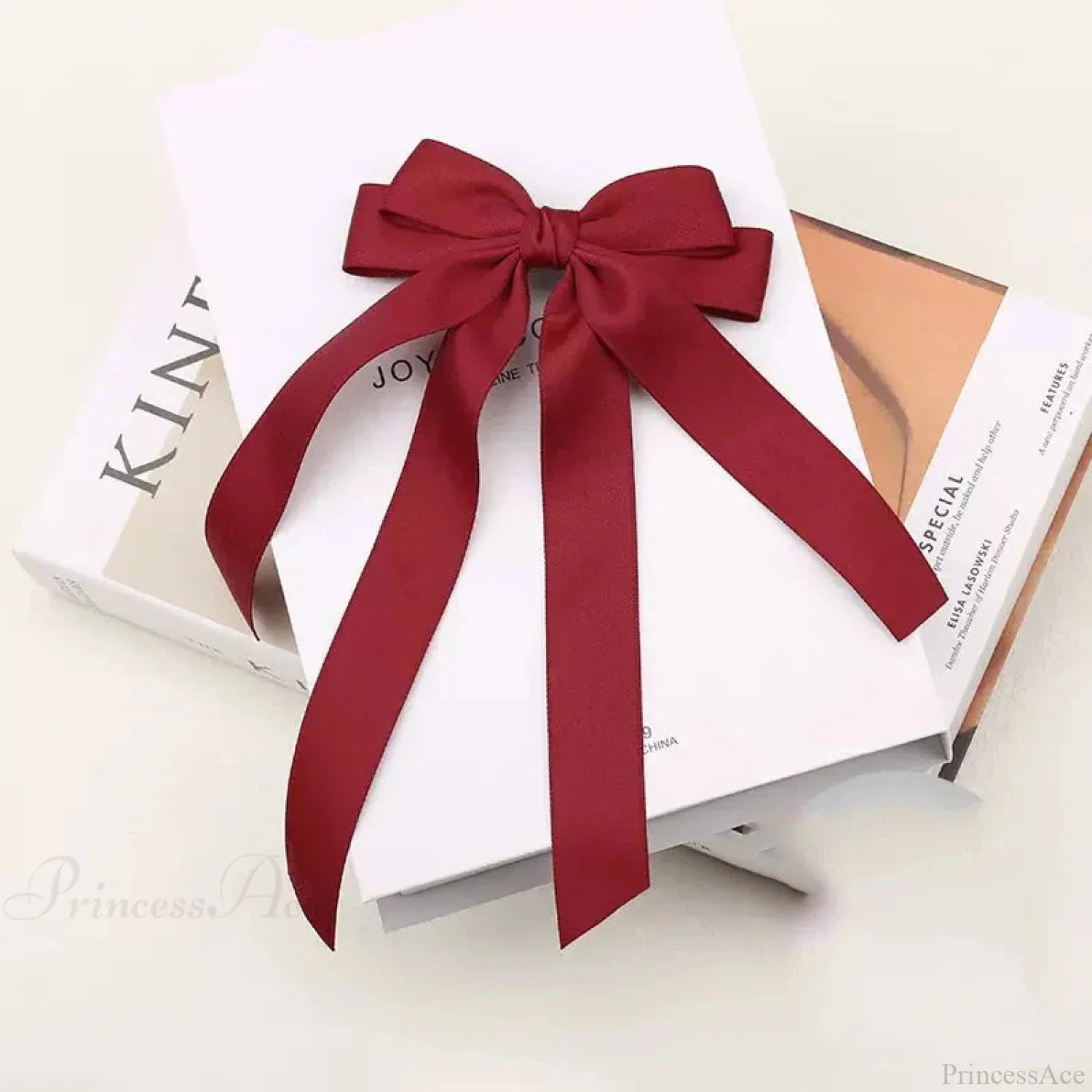 Black and White Bow Top Clip Hair Accessory