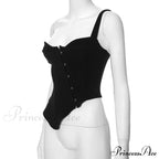 Black Asymetric Stylish Corset Top