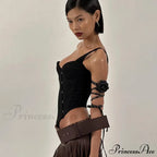 Black Asymetric Stylish Corset Top