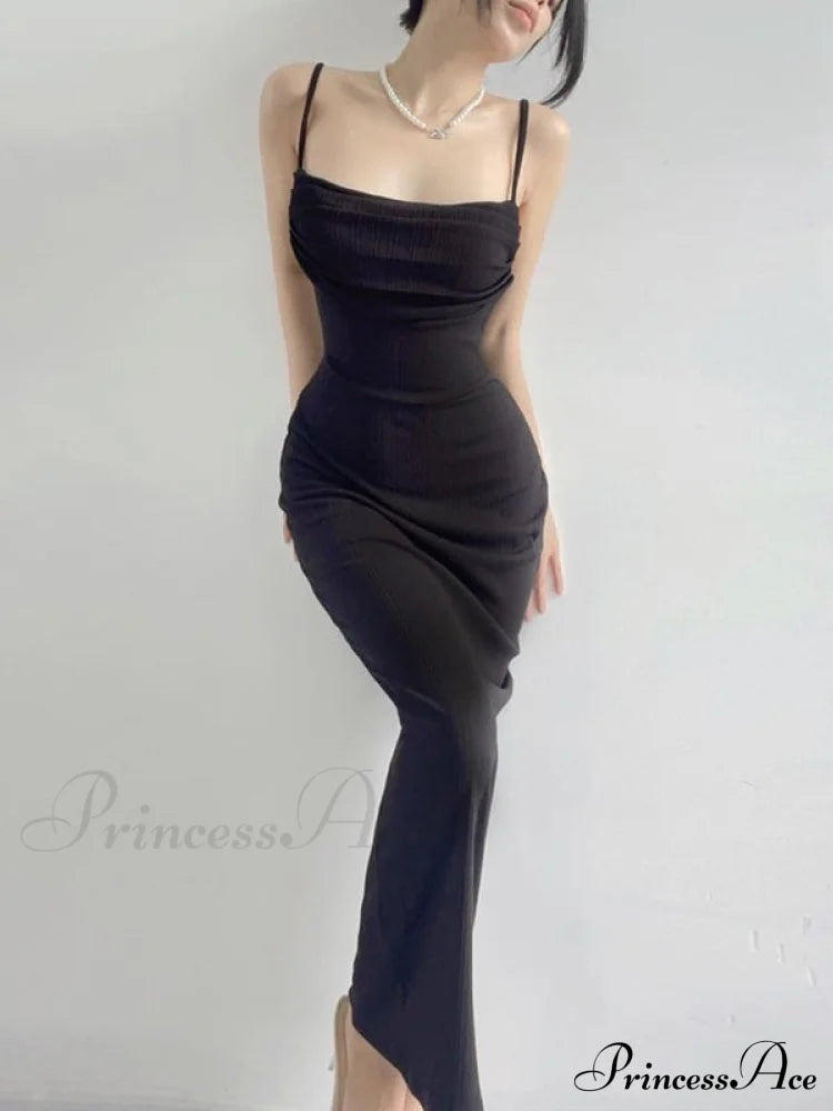 Black Backless Bodycon Dress