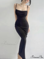 Black Backless Bodycon Dress