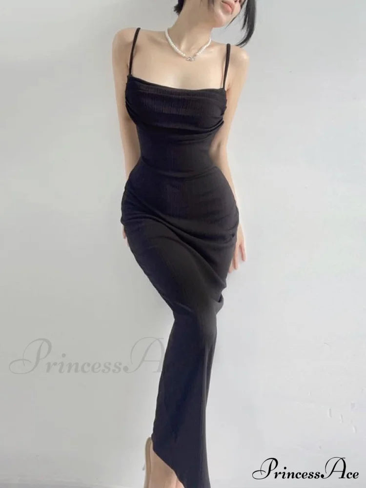 Black Backless Bodycon Dress