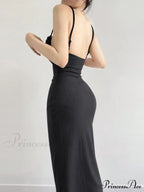 Black Backless Bodycon Dress
