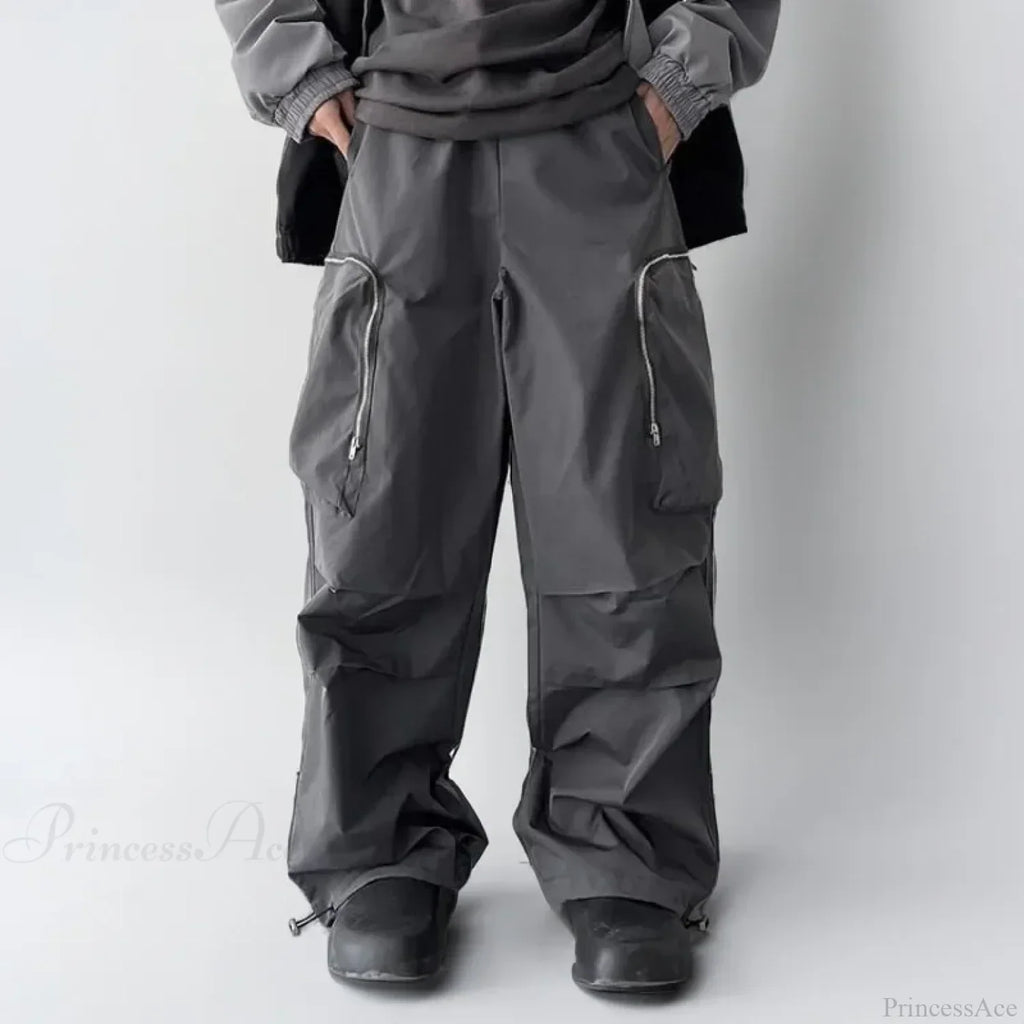 Black Baggy Cargo Streetwear Pants