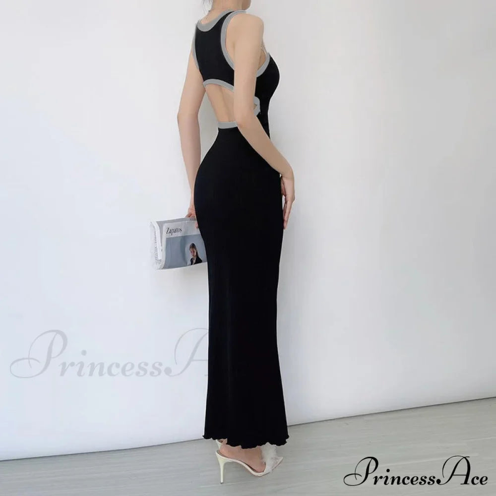 Black Bodycon Dress with Cut Out Detail