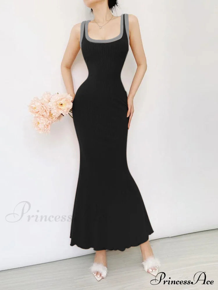 Black Bodycon Dress with Cut Out Detail