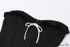 Black Bow Stylish Hook Crop Top
