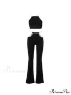 Black Button Graceful Down Corset Top