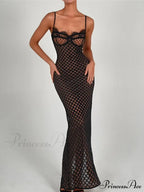 Black Lace Stylish Layered Maxi Dress