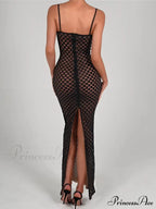 Black Lace Stylish Layered Maxi Dress