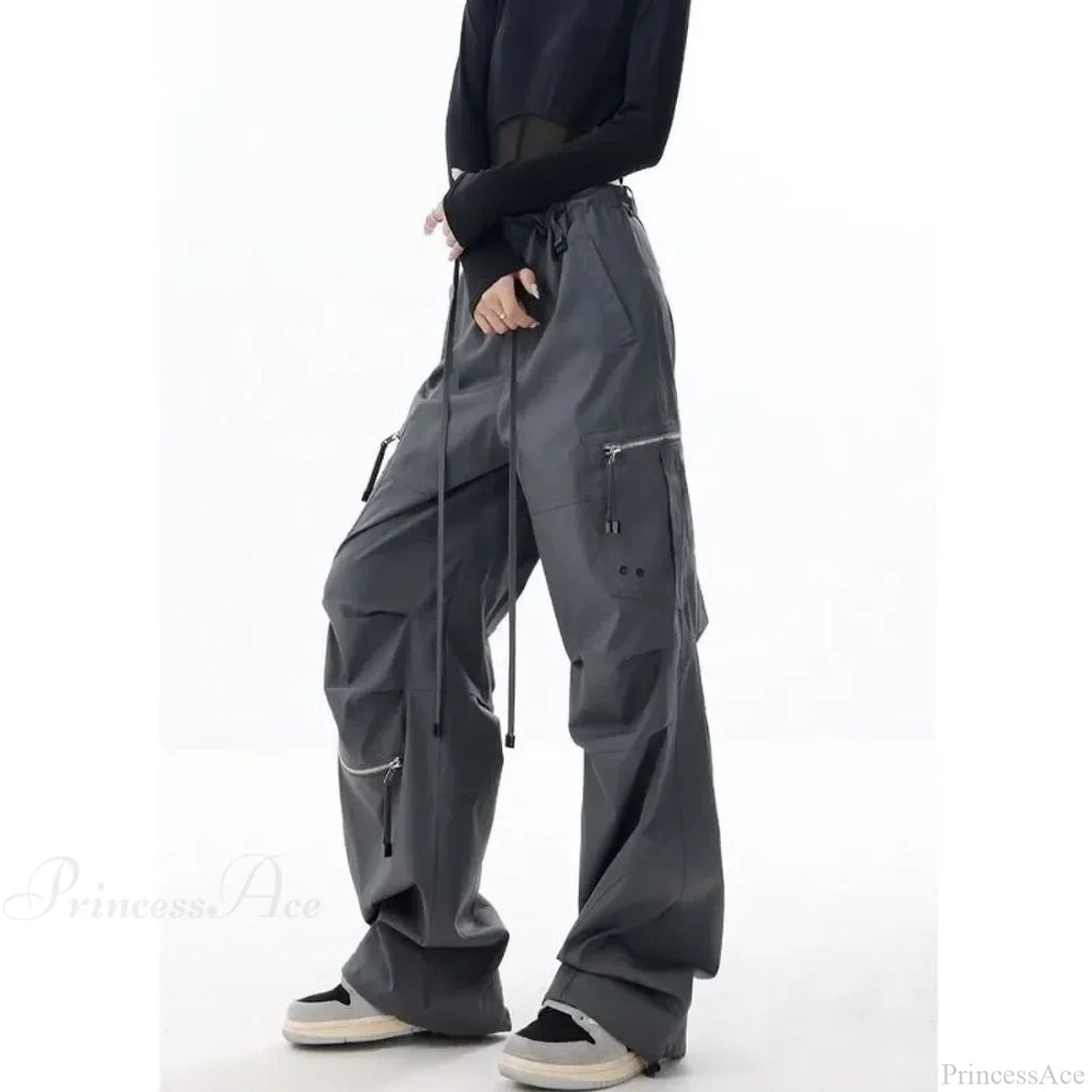 Black Parachute Cargo Pants Y2K Pants