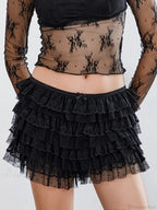 Black Ruffle Lace Bloomer Short