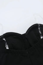 Black Strapless Backless Waist Slim Sexy Mini Dress