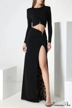 Black Stretch Stylish Cady Maxi Dress