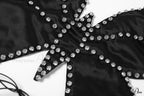 Black Stud Stylish Butterfly Crop Top