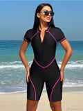 Black Surf Suit Sports Swimsuit One Piece